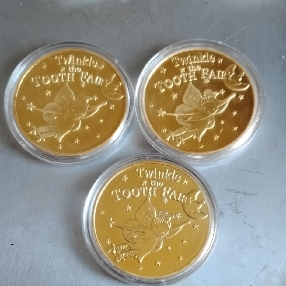 Gold Leaf Etched Tooth Fairy Coin(3)